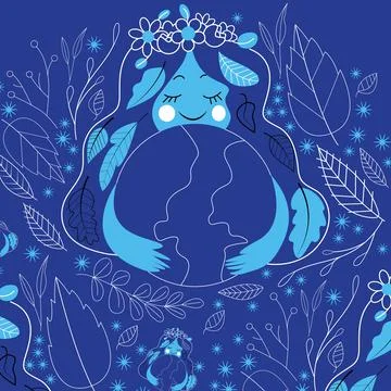 Environment ecology doodles pattern background Stock Illustration