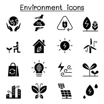 Environment &amp; Ecology icon set Stock-Illustration