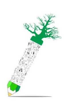 Environment education concept pencil Stock Illustration
