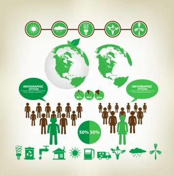 Environment elements infographics Stock Illustration