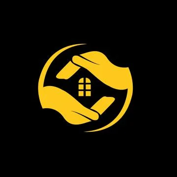 Environment friendly concept house vector House on Hand Icon Symbol. Dream House Stock Illustration