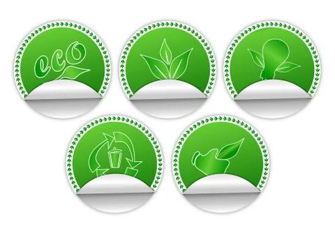 Environment Friendly Stickers Stock Illustration