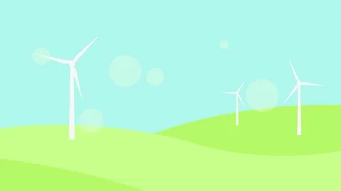 Environment friendly wind turbine windmill for green renewable energy Stock Footage 308386458