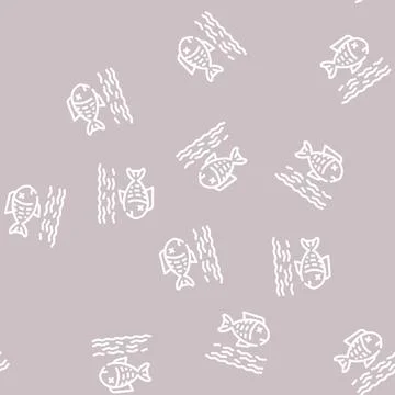 Environment harm line vector seamless pattern black 스톡 일러스트