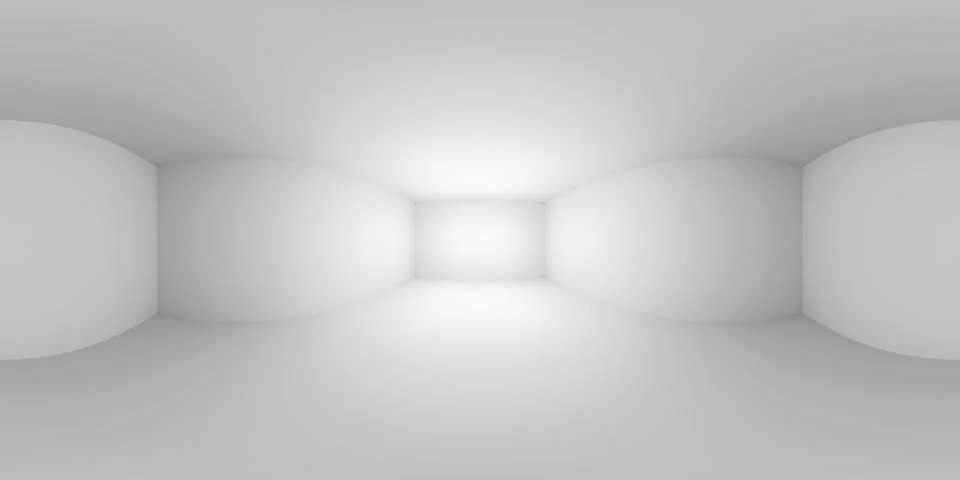 Environment hdri map of simple white room Stock Photos
