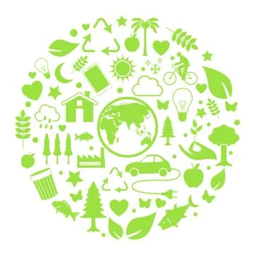 Environment icon in circle Stock Illustration