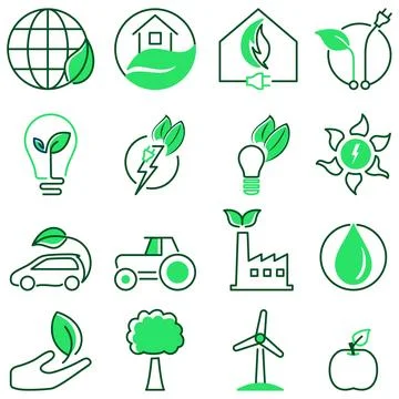 Environment icon collection Stock Illustration