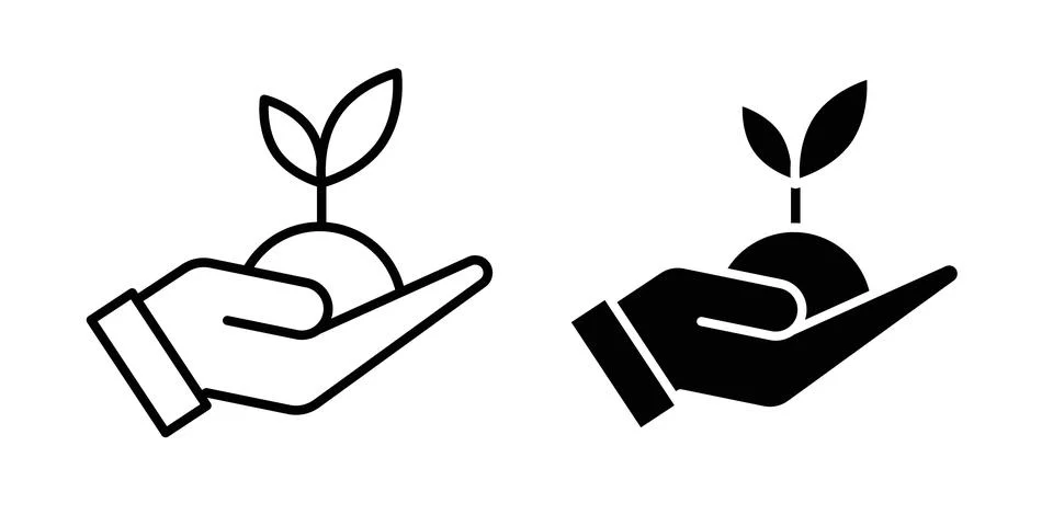 Environment icon thin line and clipart style vector set Stock Illustration