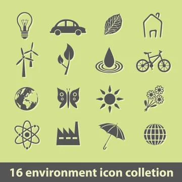 Environment icons Stock Illustration