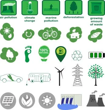 Environment icons Stock Illustration