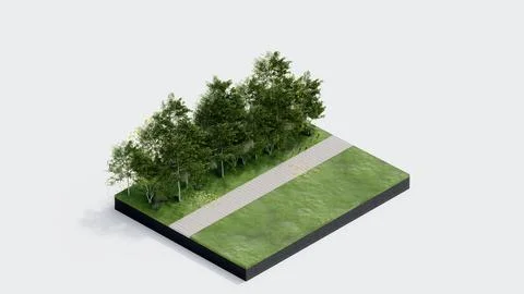 Environment isometric park nature. Stock Illustration