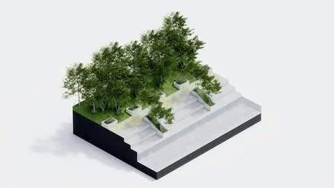 Environment isometric park nature. Stock Illustration