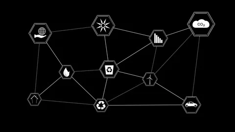 Environment line connected environment icons bounce effect Vídeos de archivo 332815787