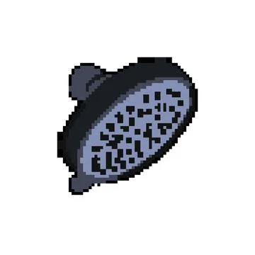 Environment low flow showerhead pixel art vector illustration Stock Illustration