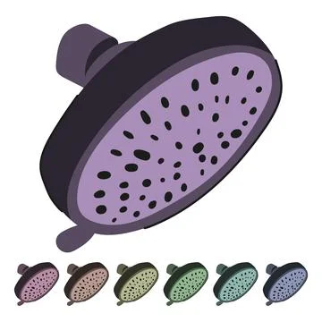 Environment low flow showerhead vector cartoon graphic Stock Illustration