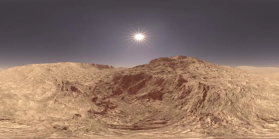 Environment map with daylight sun over Mars landscape Фото