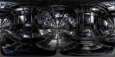 Environment map for your design, panorama. Camera movement through technological Stock Footage 303047338