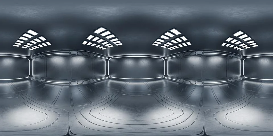 Environment map for your design, panorama. Virtual showroom. Futuristic roo.. Stock Illustration