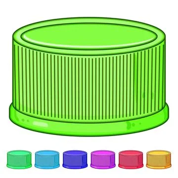 Environment plastic bottle cap cartoon vector graphic Stock Illustration