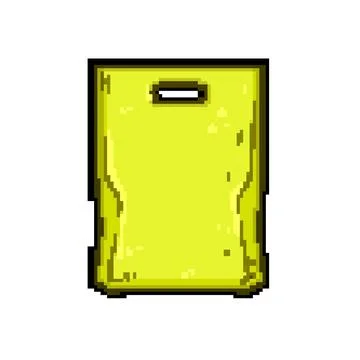 Environment plastic shopping bag pixel art vector illustration Ilustração Stock