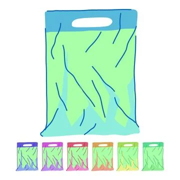 Environment plastic shopping bag vector cartoon graphic Stock Illustration