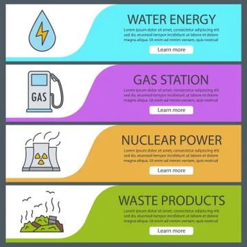 Environment pollution banner templates set Stock Illustration