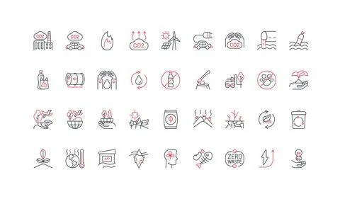 Environment problem and eco friendly solution for ecology protection line icon Stock Illustration