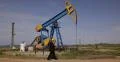 Environment Protection Ministry Inspector Walk Oil Pump Field Take Agenda Notes 4k or 4k+ Resolution