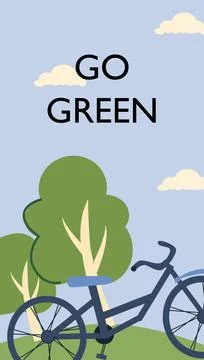 Environment protection poster template, go green, eco transport Stock Illustration