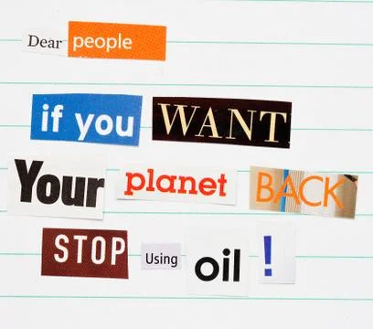 Environment ransom note Stock Photos