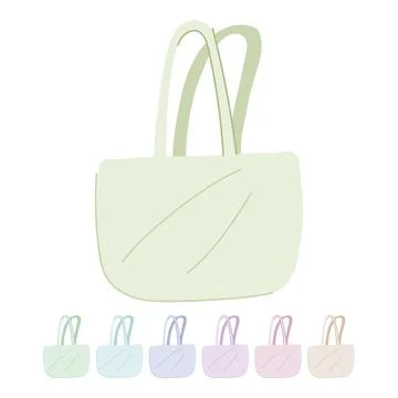 Environment reusable grocery bag vector cartoon graphic Stock Illustration