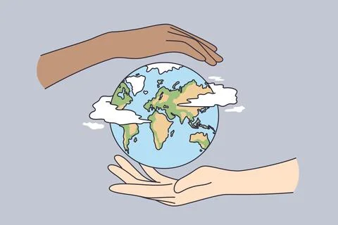 Environment saving, traveling, protecting earth concept 库存插图