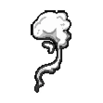 Environment smoke cloud pixel art vector illustration Stock Illustration