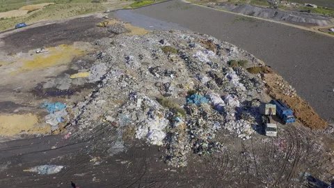 The environment is suffering with all this waste. 4k video footage of a landfill Stock Footage 201119802