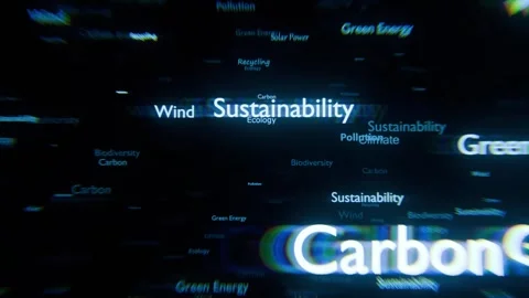 Environment &amp; Sustainability text animation on clean background Stock Footage 315177184