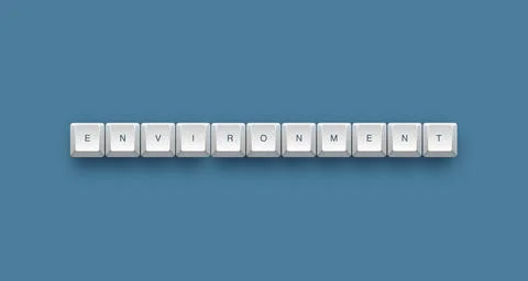 Environment text on a 3d keyboard button with shadow concept series Stock Illustration
