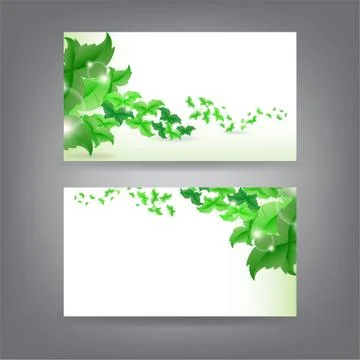 Environment theme business card template Stock Illustration