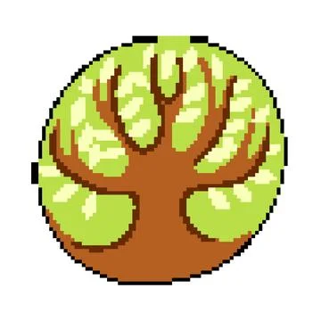 Environment tree of life pixel art vector illustration Stock Illustration
