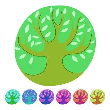 Environment tree of life vector cartoon graphic Illustrazione stock