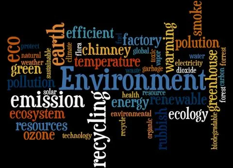 Environment, word cloud concept Illustrazione stock