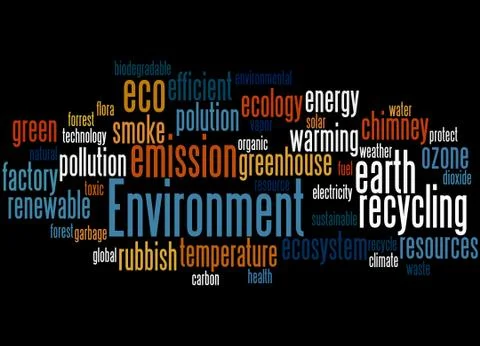 Environment, word cloud concept Illustrazione stock