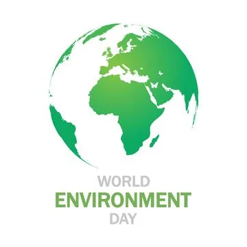 Environment World Day Green Globe Illustrazione stock