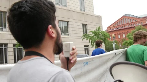 Environmental Activists Protest FERC and Fracking 4K Stock Footage