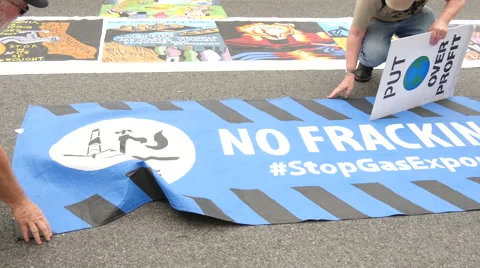 Environmental Activists Protest FERC and Fracking 4K Stock Footage 51439225