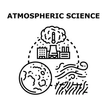 Environmental atmospheric science studying climate and earth ecology Stock Illustration
