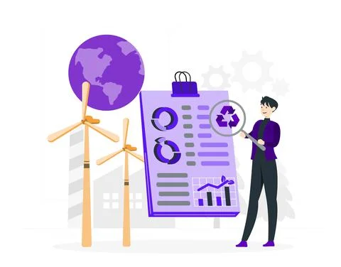 Environmental audit flat design Stock Illustration