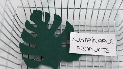 Environmental awareness and consumer behaviour concept, Sustainable Product t Stock Footage 163023365