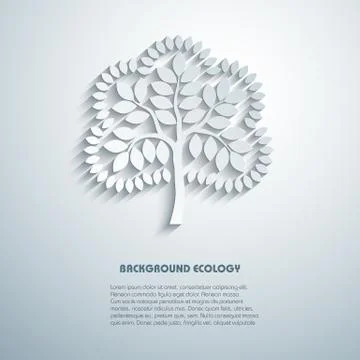 Environmental background with stylized tree, vector, simulated 3 Stock Illustration