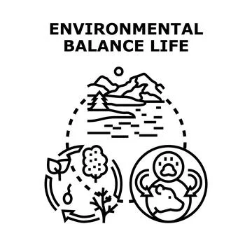 Environmental balance ecosystem sustaining life cycle concept Stock Illustration