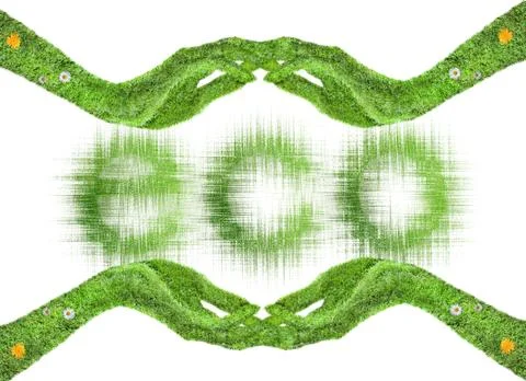 Environmental care, the hands of the grass Illustrazione stock